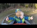 Back yard roller coaster  wyatts first ride
