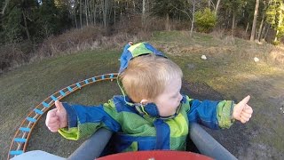 Back Yard Roller Coaster - Wyatt's First Ride