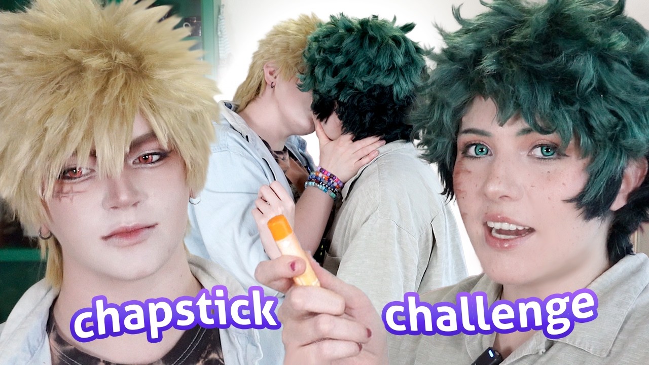 JINGLE JINGLE BakuDeku kiss | Chapstick Challenge [ My Hero Academia Cosplay ]
