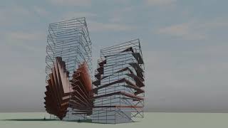 Exploring architectural form with Blender's object array tool.