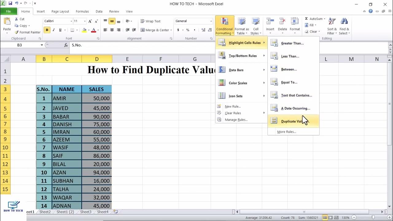 How to Find Duplicate Values in Excel - YouTube
