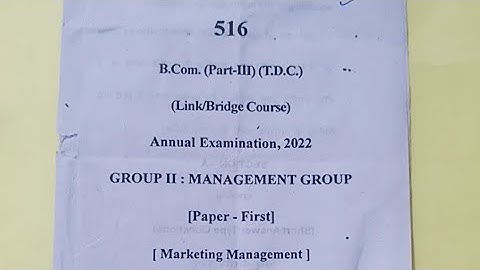 Marketing Management bcom 3rd year  question paper 2022 important question paper Bcom