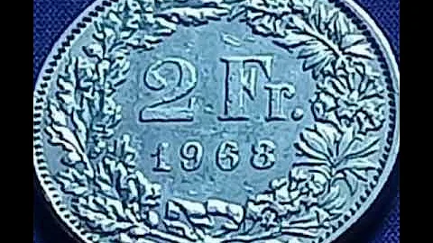 1968 Switserland & 2 Francs ,coin value and price rare .