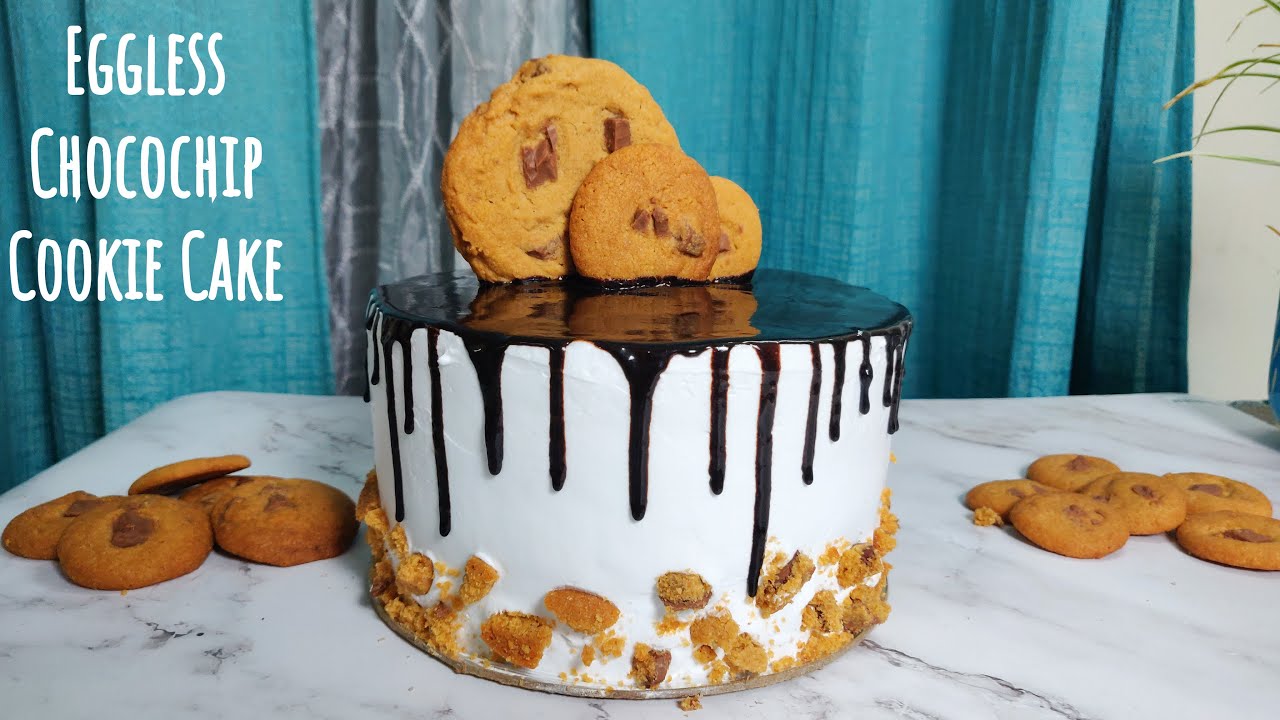 EGGLESS CHOCOLATE CHIP CAKE | No egg easy choco chip sponge cake recipe | Cookie Cake | Best Bites