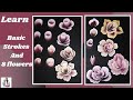 Learn to paint with Flat Brush | One Stroke Painting with flat brush |Top 8 flowers with flat brush