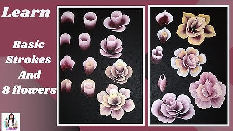 One Stroke Painting for beginners| Acrylic Painting | Flat Brush Painting#flowers