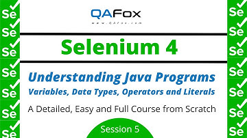 Understanding Java programs, Variables, Data Types, Literals and Operators (Selenium 4 - Session 5)