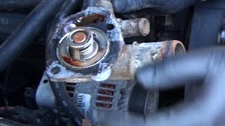 Thermostat Replacement. Overheating fix jeep TJ - YouTube
