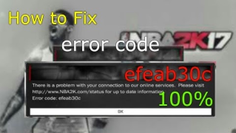 How to fix error code efeab30c 100% working