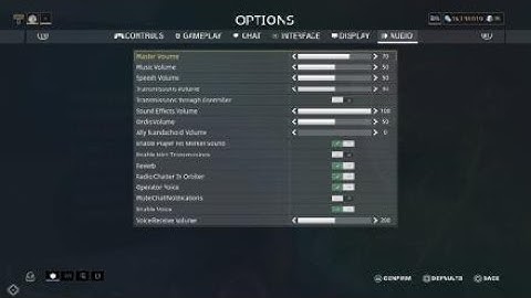 Warframe PS4 Settings (English)