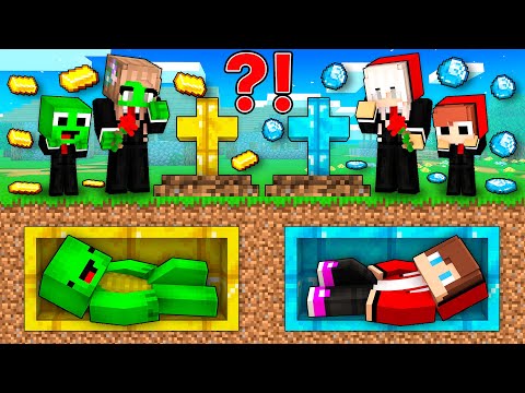 Why FAMILIES Buried GOLD Mikey vs DIAMOND JJ Grave in Minecraft  - Maizen