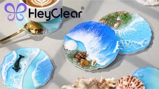 🌊 DIY Ocean Wave Resin Coasters with HeyClear Epoxy | Step-by-Step Tutorial