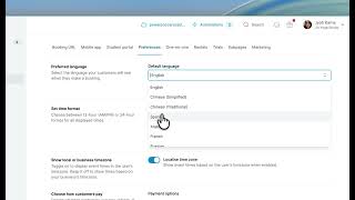 Set Spanish as a default language on the online booking page