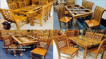 Wooden modern dining table and modern chairs design | Wooden luxury dining sets design 2025