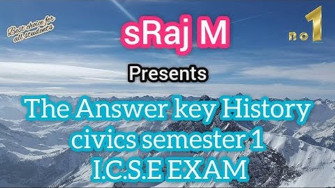 Class 10 History and civics Answer key of Icse semester 1