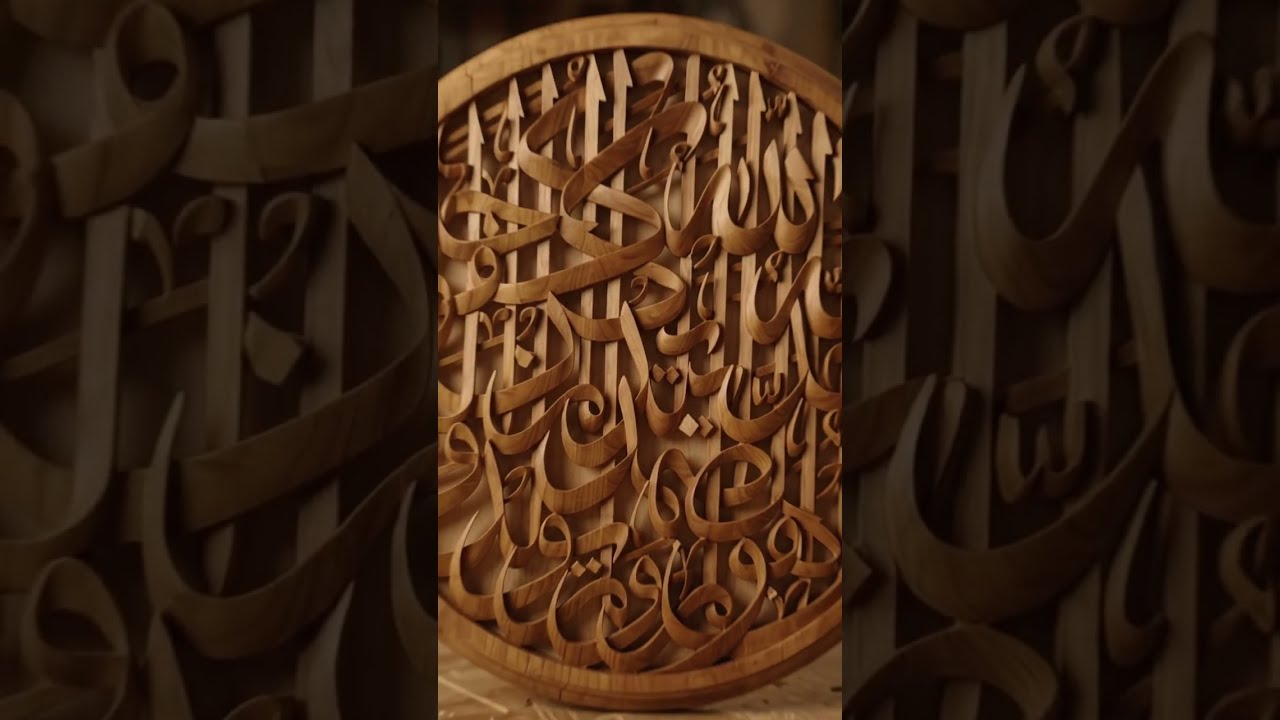 Arabic Calligraphy Wood Carving Process | Stunning Islamic Wooden Art | Qalam Alnoor