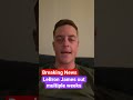 BREAKING: LeBron James OUT Multiple Weeks With Foot Injury | CRUSHING Lakers News #shorts #nba