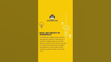 What are Widgets in WordPress?