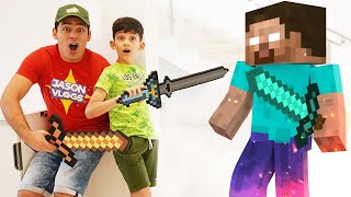 Jason Play minecraft superheroes and helps the family