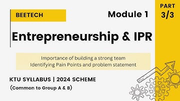 S2 Engineering Entrepreneurship & IPR - KTU BTECH MODULE 1| 2024 SCHEME| part 3/3