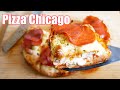 Pizza jambon peperoni fromage - Deep dish pizza Chicago 🍕