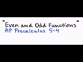 Even and odd functions