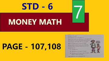 MONEY MATH  / PAGE 107,108 /Class -6 /Kerala syllabus 2025