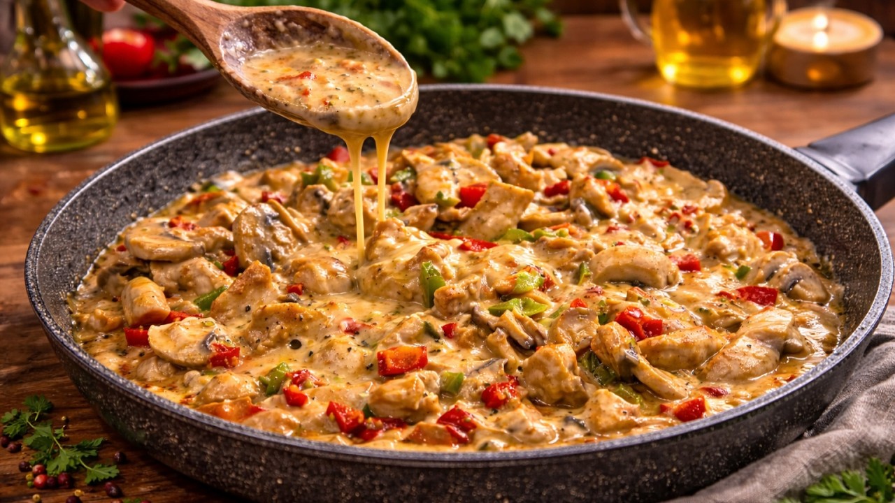 Все просили этот рецепт! 😍 Сливочная курица с грибами В ОДНОЙ СКОВОРОДЕ 🍄🥛