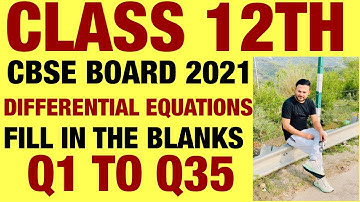 RD SHARMA FBQS Q1 TO Q35 SOLUTION OF DIFFERENTIAL EQUATIONS CHAPTER 21 FOR CLASS 12