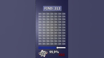 Find 313 where? | Brain Teaser IQ Test #shorts #different #puzzles #opticalillusion