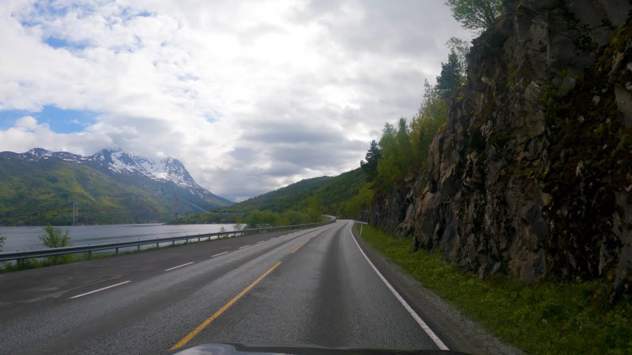 Driving in Norway - Kjerringstraumen to Narvik E6 - 4K60
