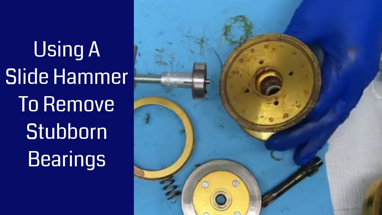 Using a slide hammer to remove stubborn bearings: Fishing Reel Repair 