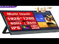 Anmite 16-Inch Portable Touch Monitor 1200P HDR 16:10 Low Blue Light For XBox PS