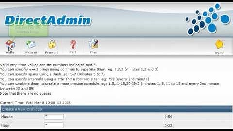 Cronjob instellen in DirectAdmin