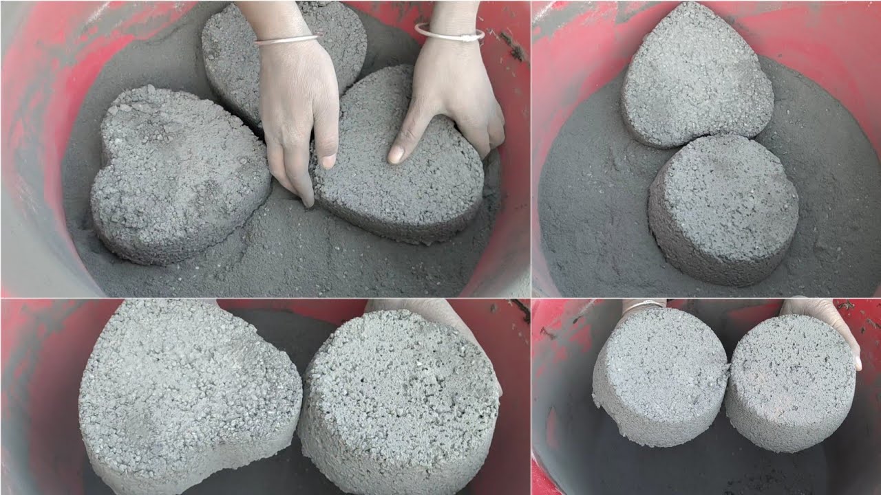 Asmr| very dusty black charcoal with white concrete full dry crumbling