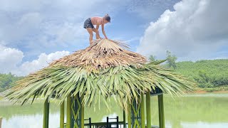 Technical, ways to repare bamboo hexagonal roof - House painting process, bamboo bridge in the lake