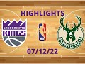 Highlights Full Game Sacramento KINGS VS Milwaukee BUCKS DEC 07 2022 2023 NBA Season