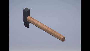 Autodesk Inventor tutorial for beginners 3D modeling - Hammer, Extrude, Fillet