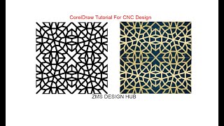 Islamic Design For CNC | How to make in CorelDraw Design for cnc MAchine | Jali # ZMS DESIGN HUB