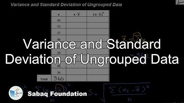 Variance and Standard Deviation of Ungrouped Data, Statistics Lecture | Sabaq.pk