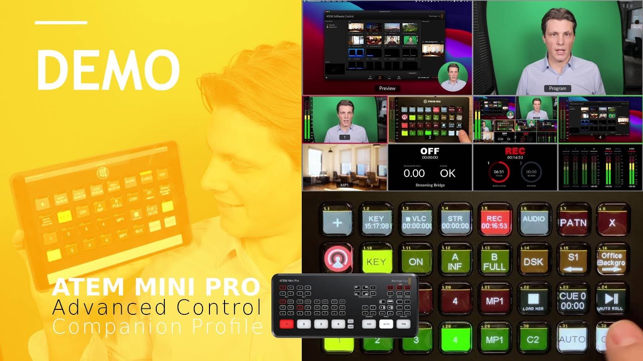 DEMO - Advanced Control of ATEM Mini Pro with Stream Deck & Companion Profile