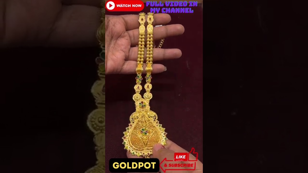 New Latest Gold Haram Designs - Beautiful Long Chain Design With Gold  Pendent 2022-23 