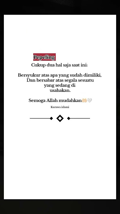 cukup 2 hal ini🙂 | pepeling #shorts #motivasi #sabar