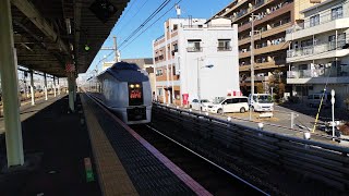 651系 OM207編成 あかぎ6号上野行が尾久駅1番線を通過するシーン