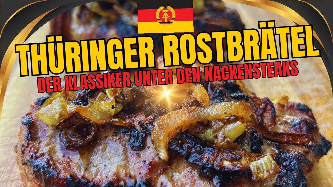 DDR Klassiker - Thüringer Rostbrätel | Duroc Nackensteaks | auf dem Monolith | nach Schrödis Art |