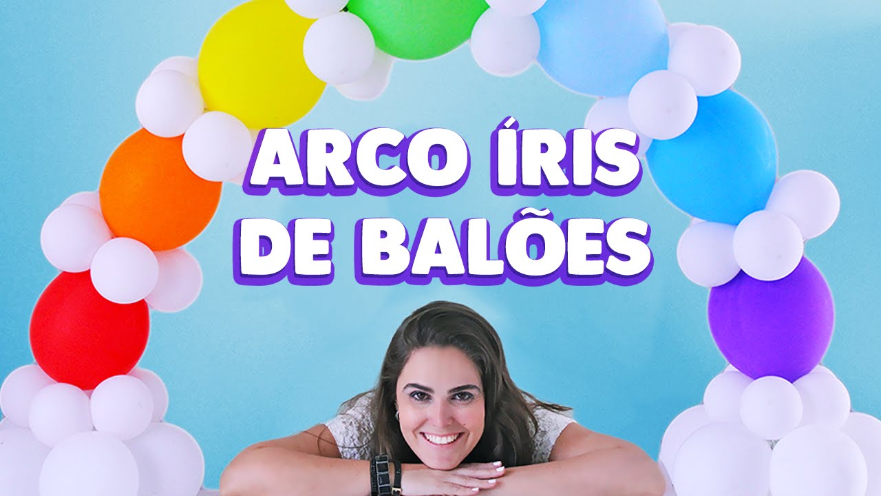 Arco Íris de Balões Simples e Fácil