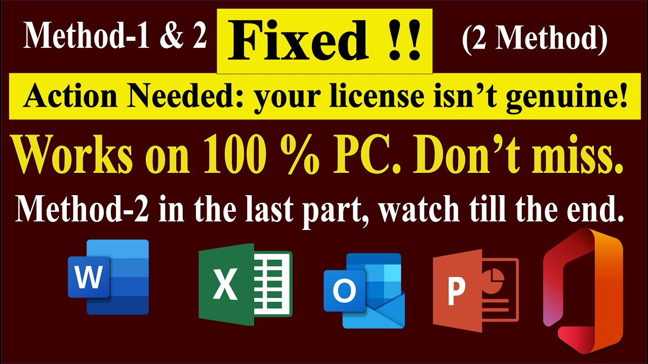 How To Remove Your License Is Not Genuine Office 2019