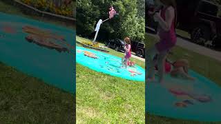 We got a HUGE water splash pad from Costco!!