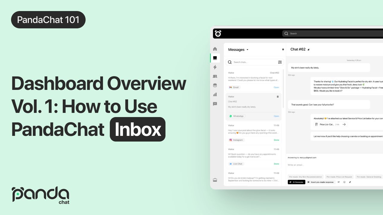 PandaChat 101 Dashboard Overview Vol. 1: How to use PandaChat Inbox