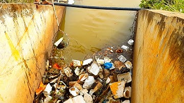 Clear Garbage Clogged On Dam - Unclogging Garbage On Water Gate | Part 2